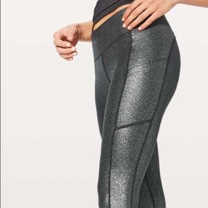 Lululemon speed tights in metallic